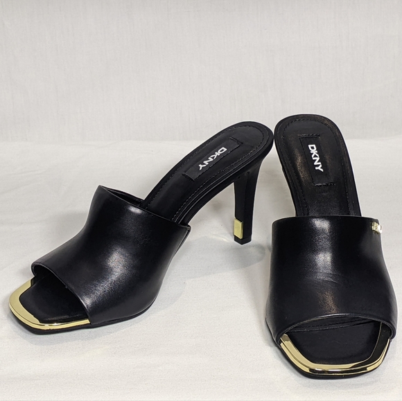 NEW DKNY Womens Bronx Open Toe Fashion Pump Heeled Sandal Black Sz 7.5 - Picture 2 of 12